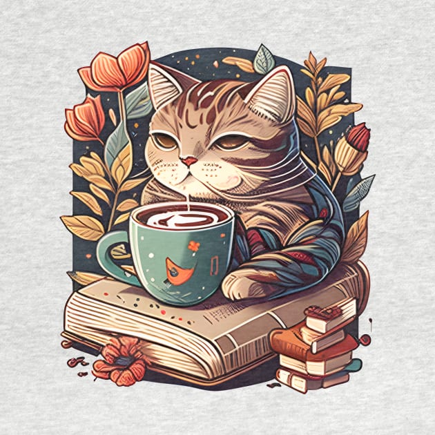 Love Pet My Cat - I Just Want To Drink Coffee And Reading Book by jordanfaulkner02